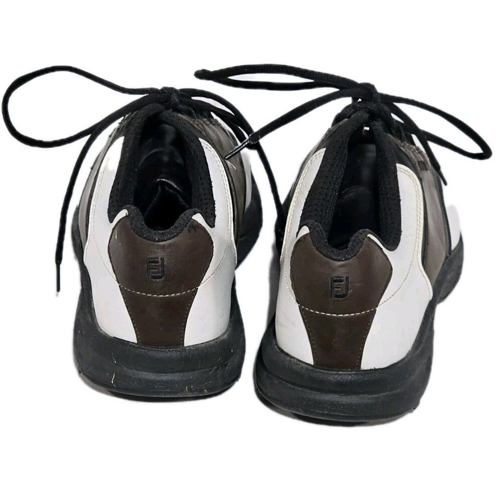 Footjoy Golf Shoes Mens Greenjoys Size 10 Brown/White Soft Cleats - Picture 4 of 9